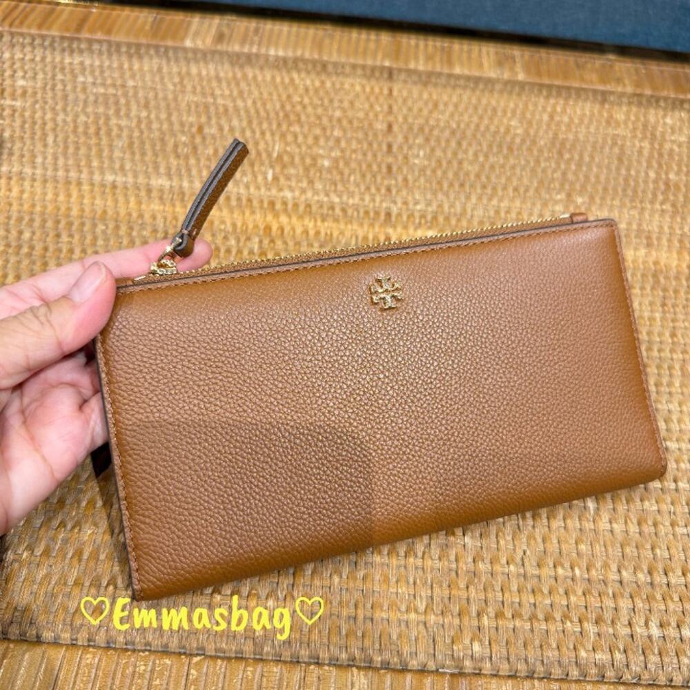 Tory Burch Tan Zip Wallet - Classic Leather Wristlet - Picture 6 of 10